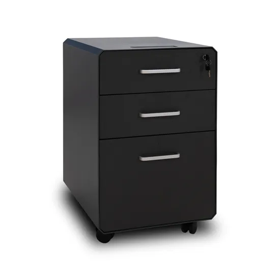 Piedistallo mobile per classificatori con serratura per ufficio a 3 cassetti sotto la scrivania